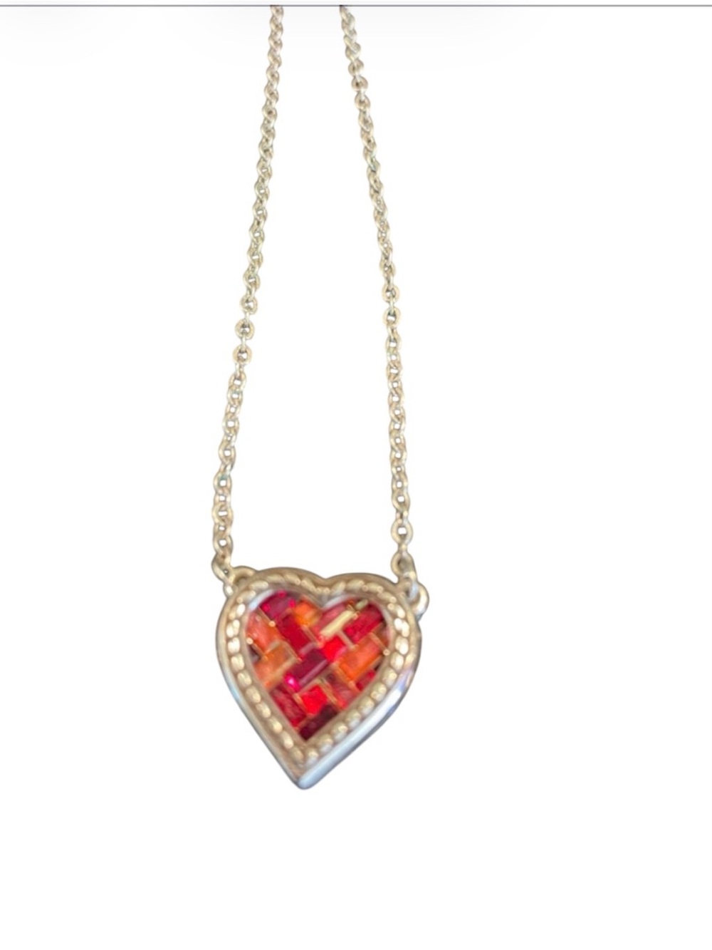 Brighton Silver Necklace with Red Heart Gemstone - Matching Bracelet Available